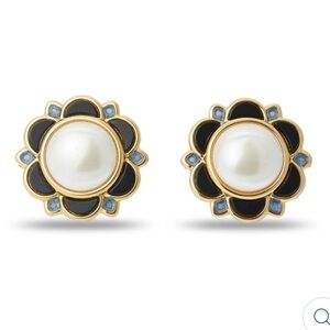 LELE SADOUGHI - MIDNIGHT PEARL EVA BUTTON EARRINGS
